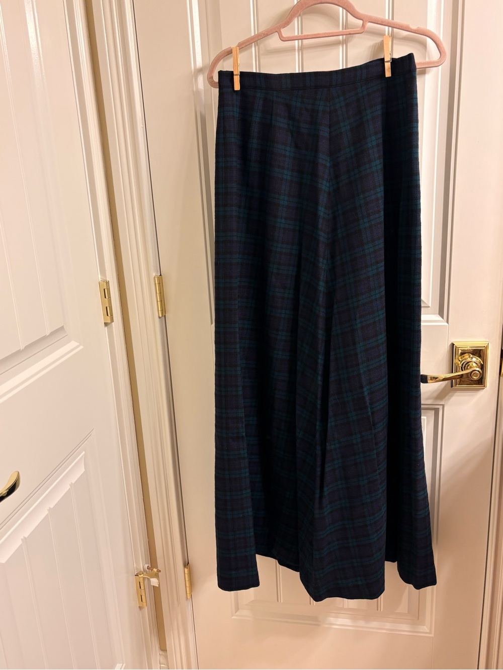 Vintage AlJean of Canada Green Wool Tartan Maxi Skirt 70’s 80s Luxe Nordstrom 16